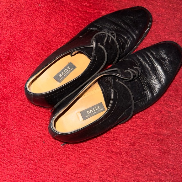 Bally Men\'s Classic Black Leather Oxfords main image 5